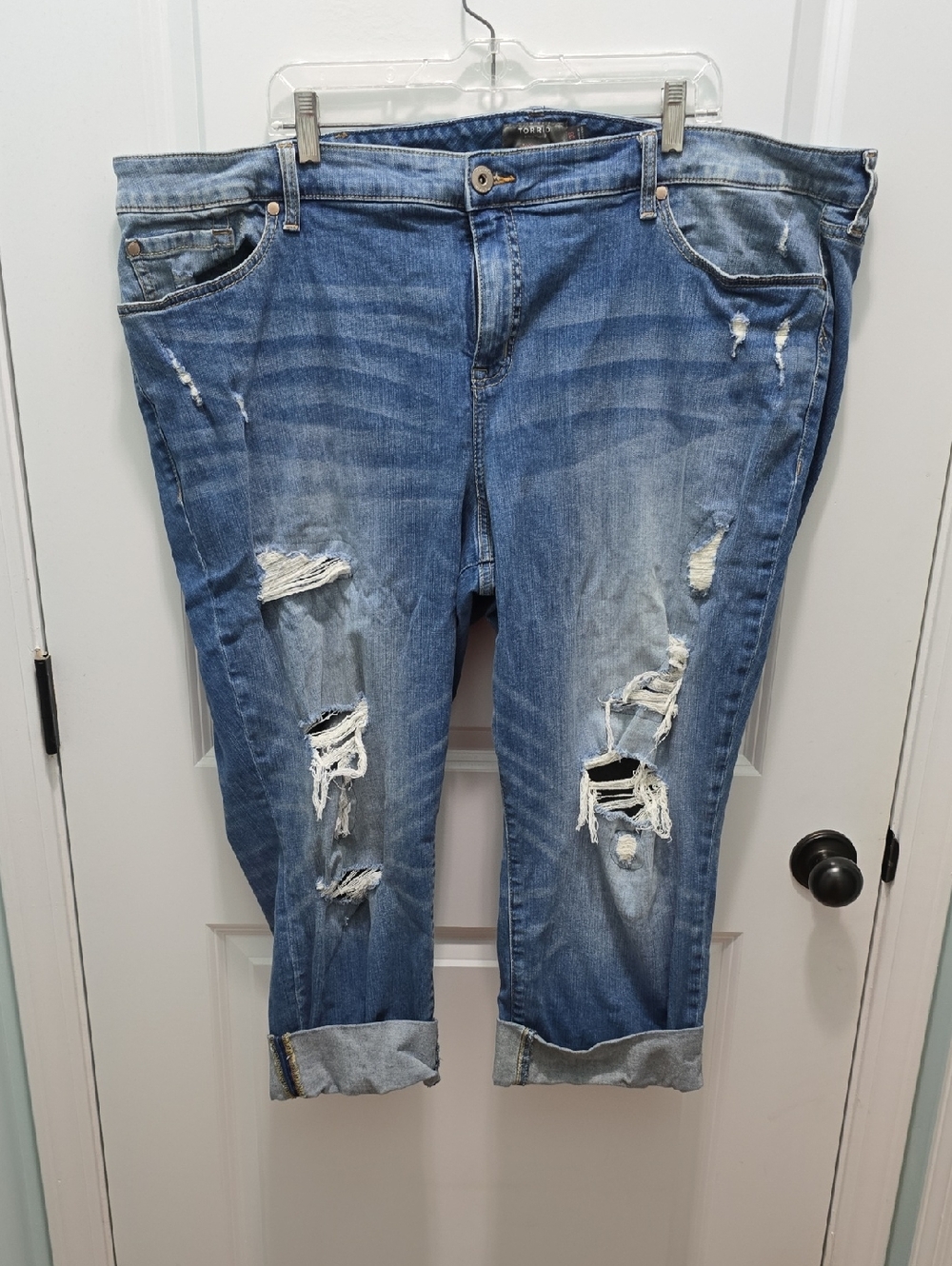 Torrid Light Blue Distressed Boyfriend Jeans Size 26